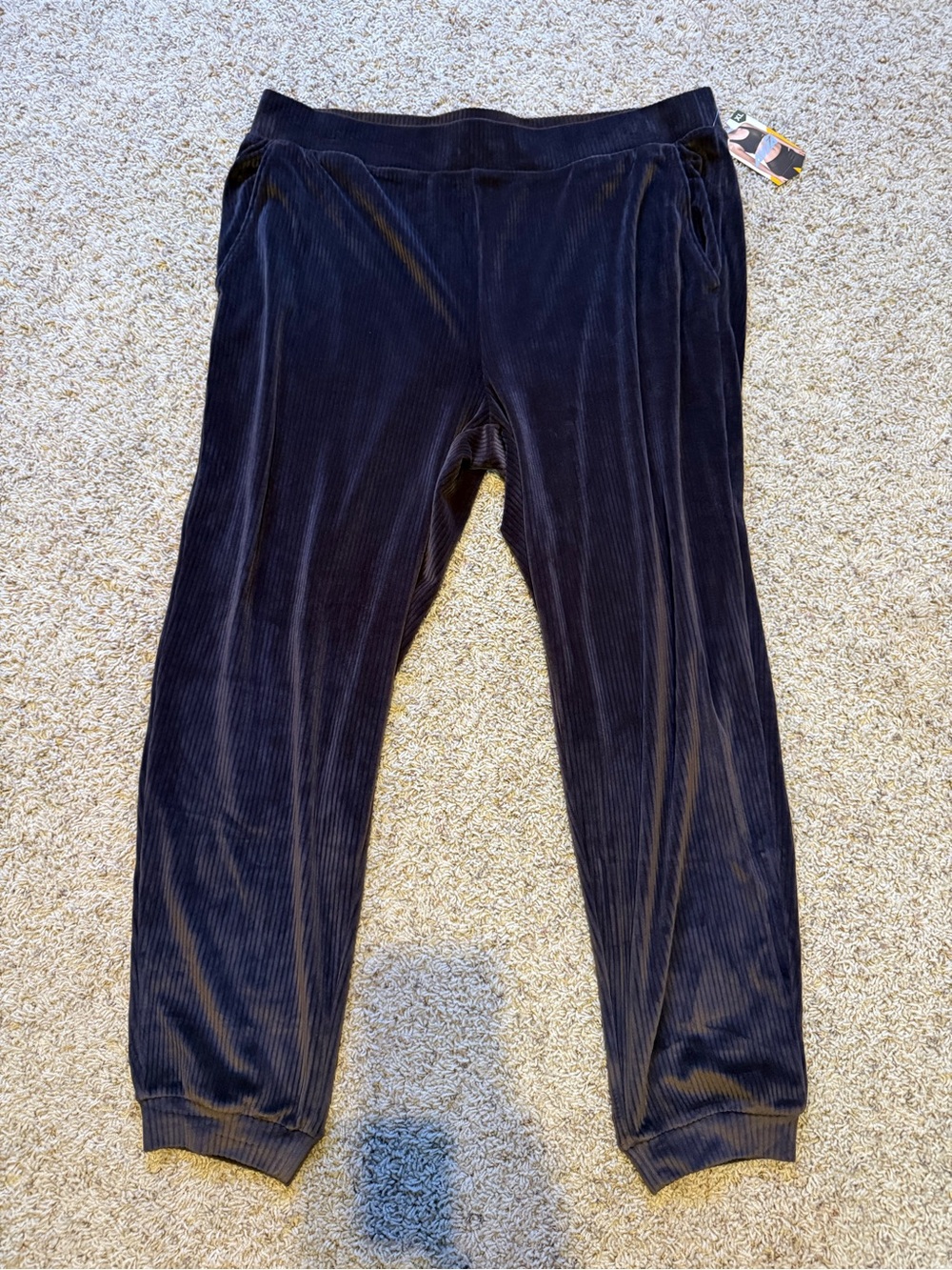 Ribbed Velour Jogger Pants